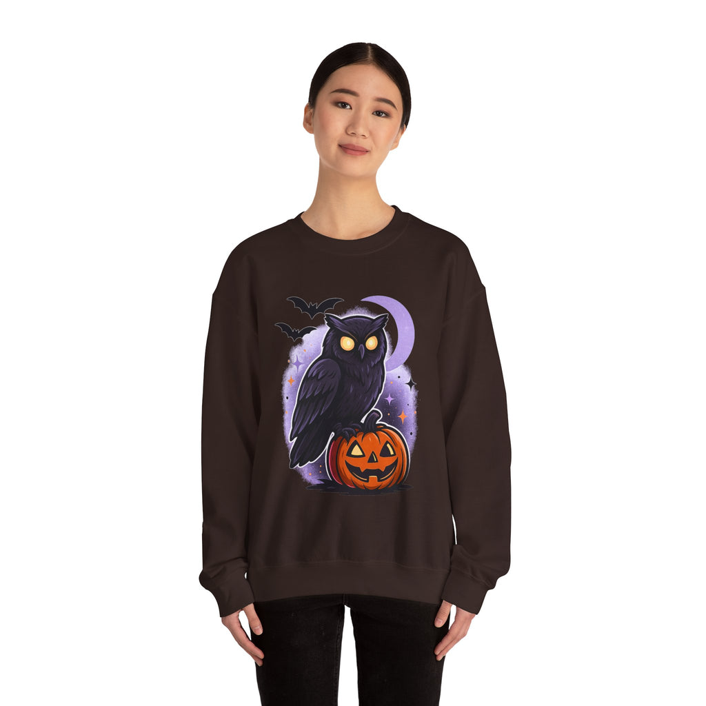 Spooky Owl and Pumpkin Night Sweatshirt