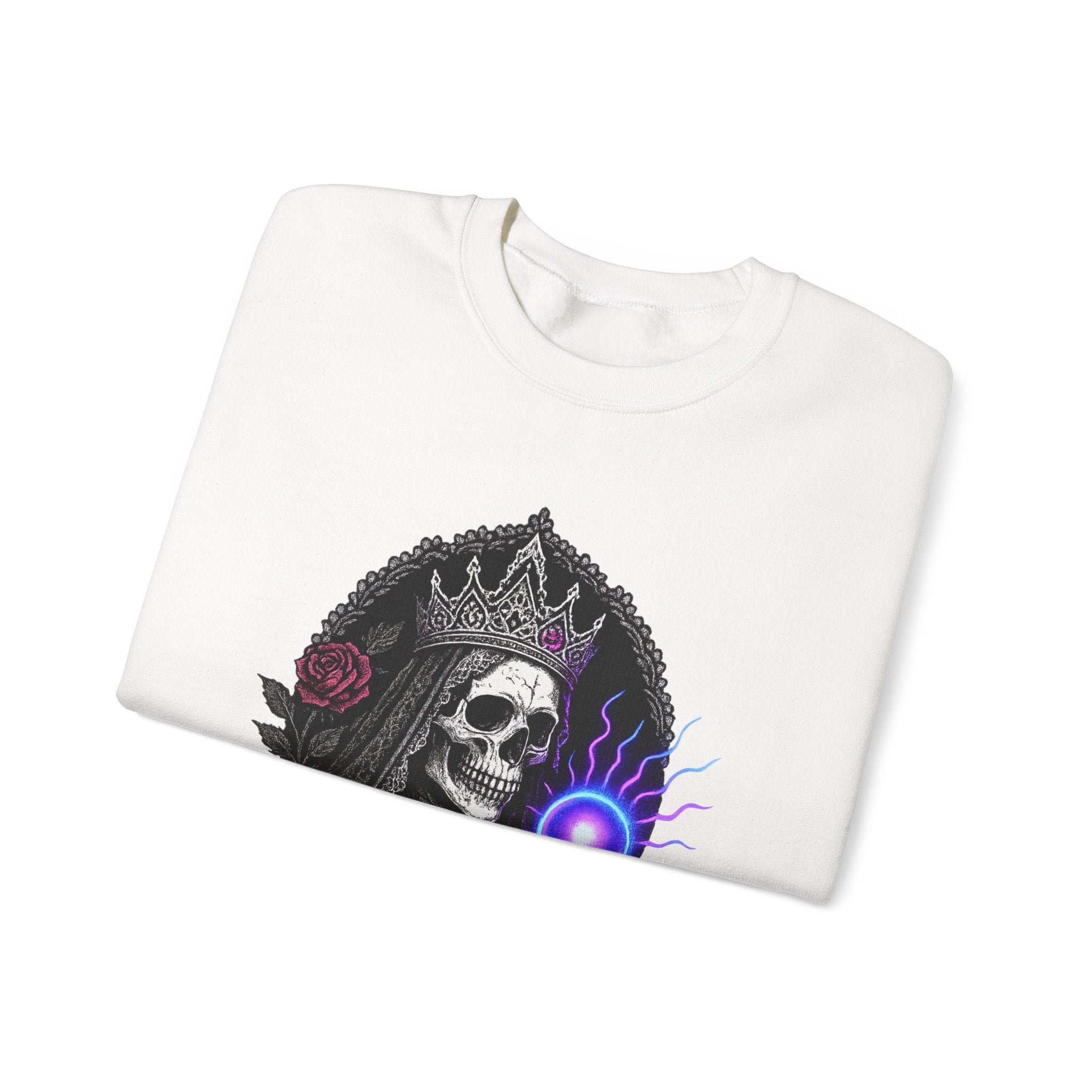 Gothic Skull Queen with Neon Aura