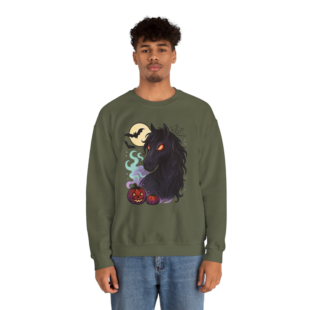 Gothic Horse Under Moonlight Spooky Sweatshirt