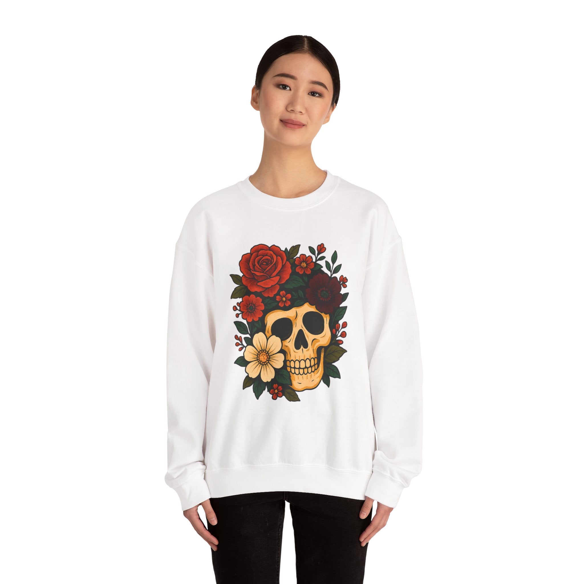 Floral Skull Halloween Sweatshirt