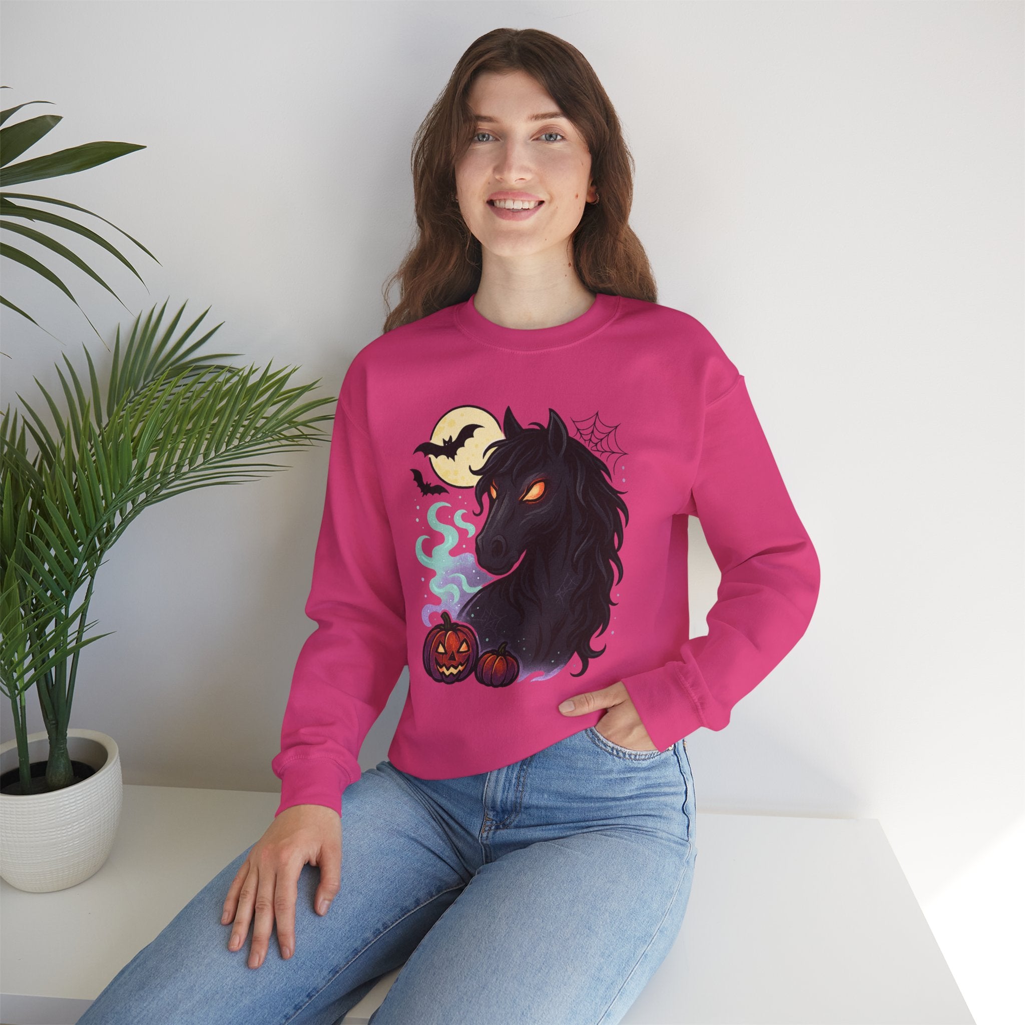 Gothic Horse Under Moonlight Spooky Sweatshirt