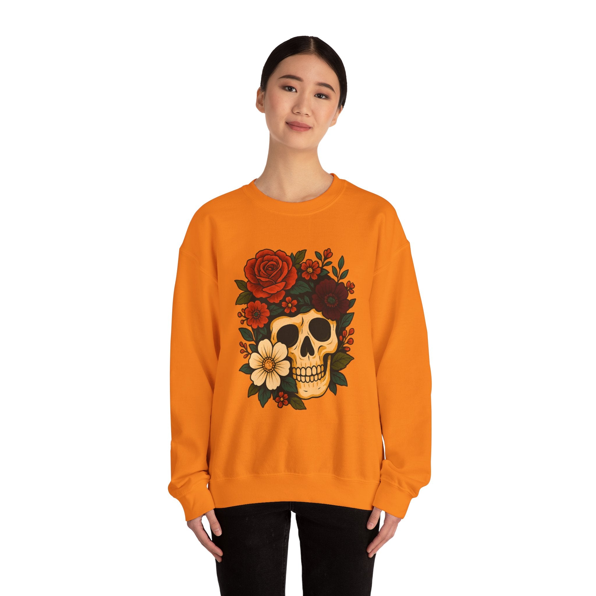 Floral Skull Halloween Sweatshirt