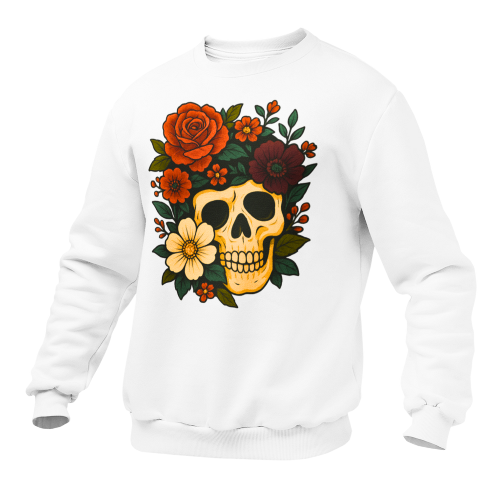 Floral Skull Halloween Sweatshirt