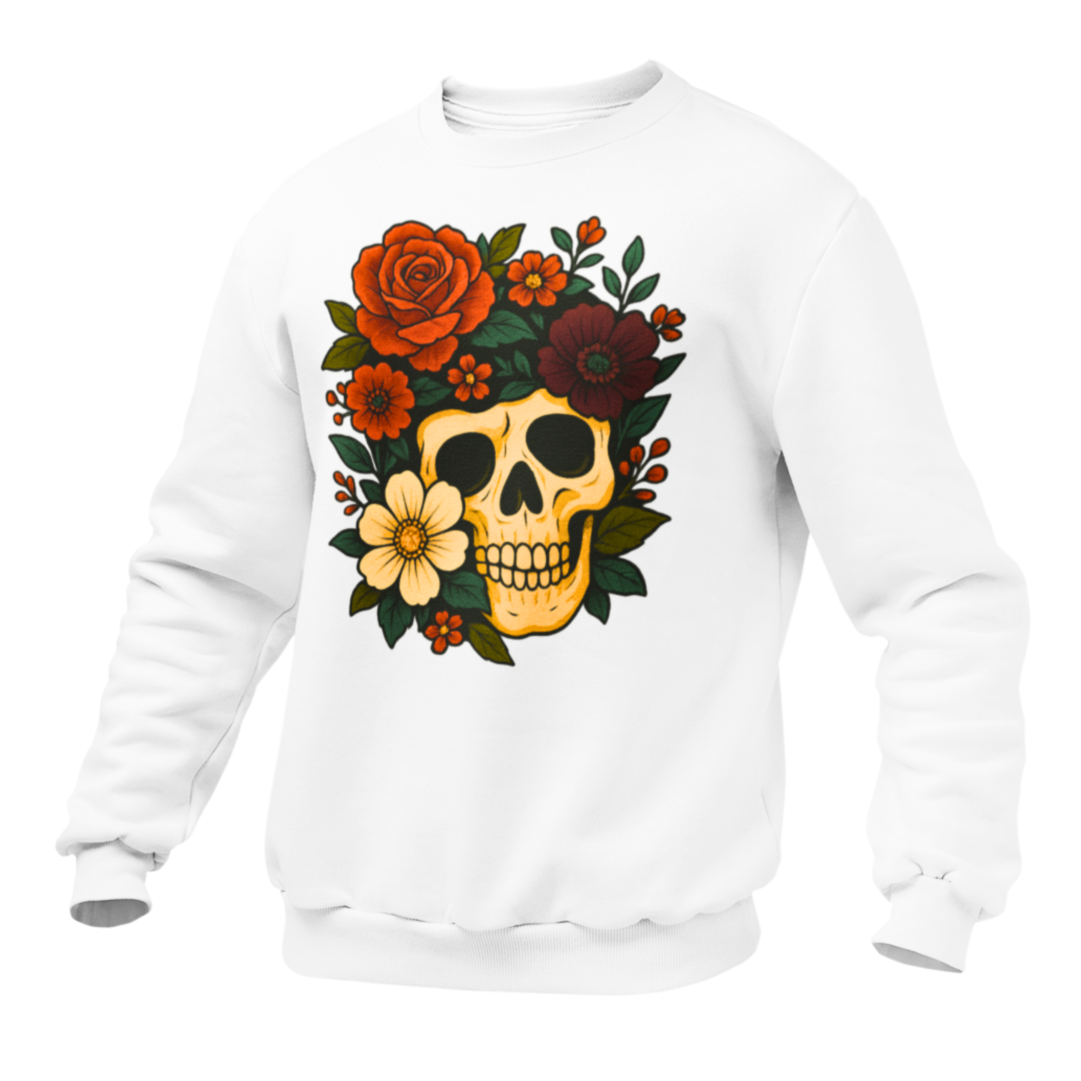 Floral Skull Halloween Sweatshirt