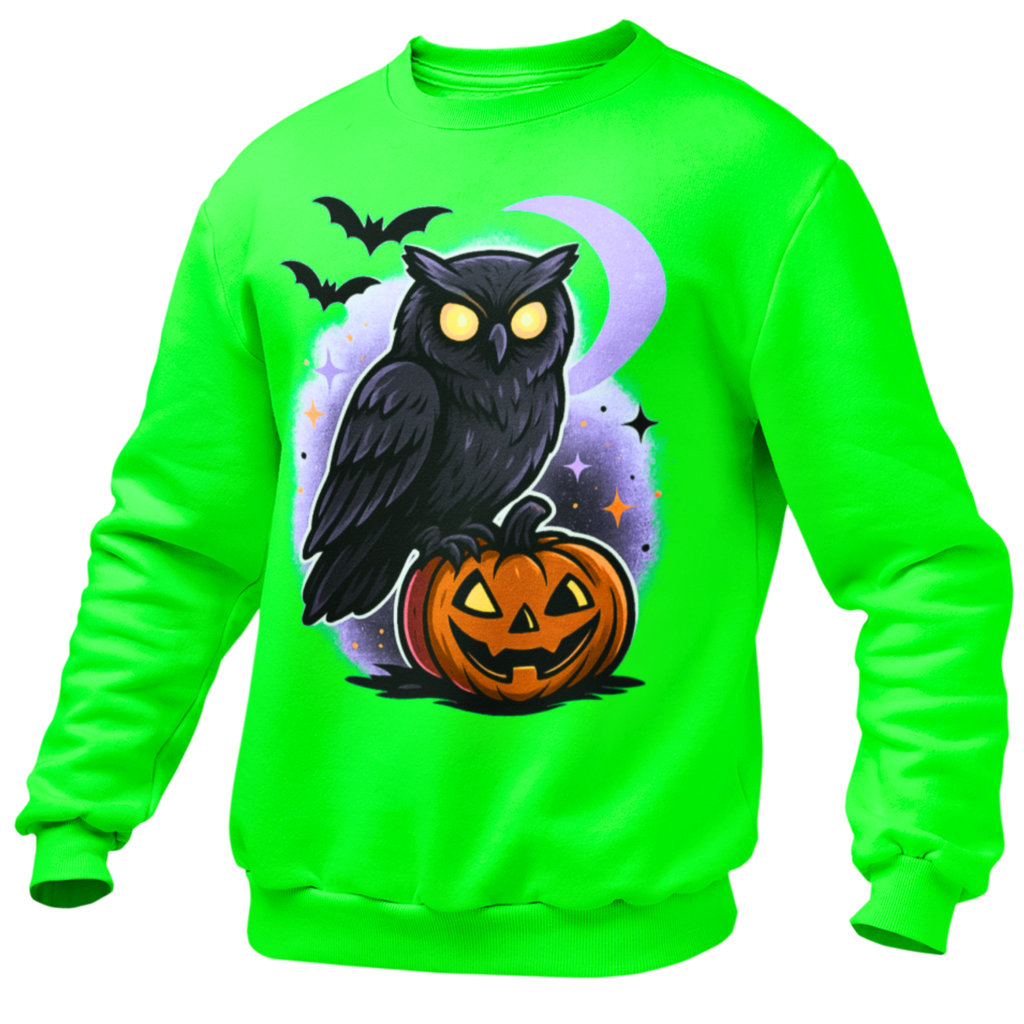 Spooky Owl and Pumpkin Night Sweatshirt