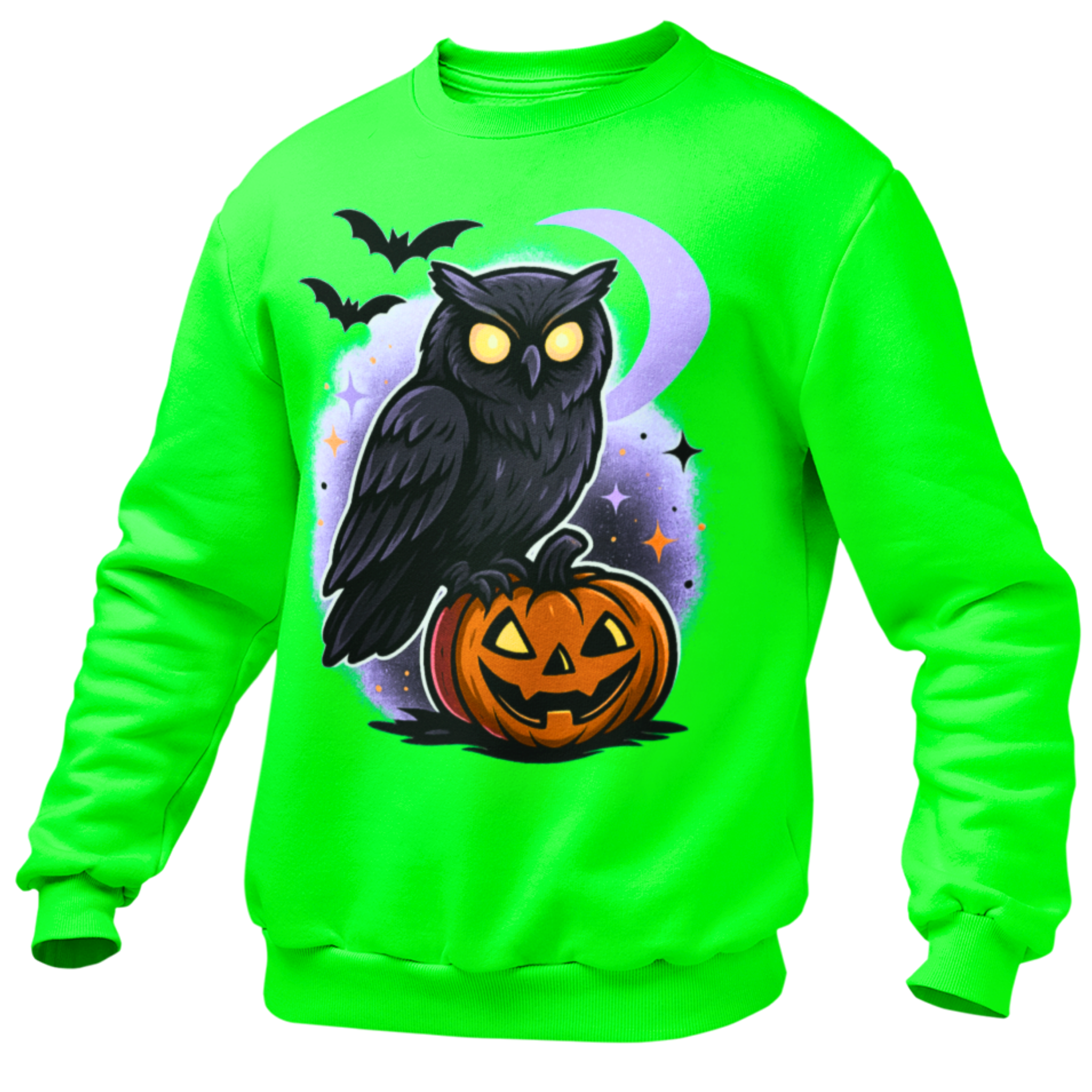 Spooky Owl and Pumpkin Night Sweatshirt
