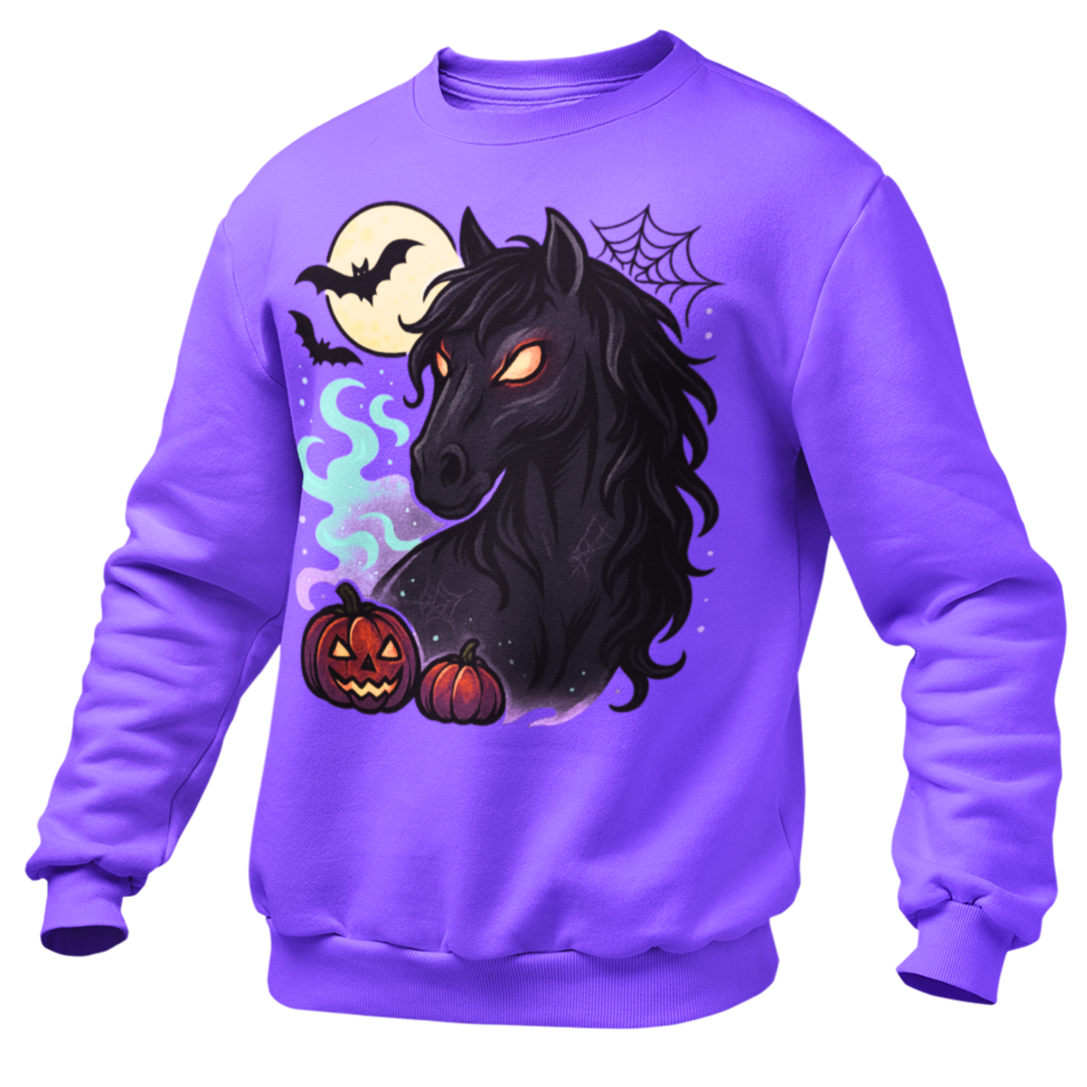 Gothic Horse Under Moonlight Spooky Sweatshirt