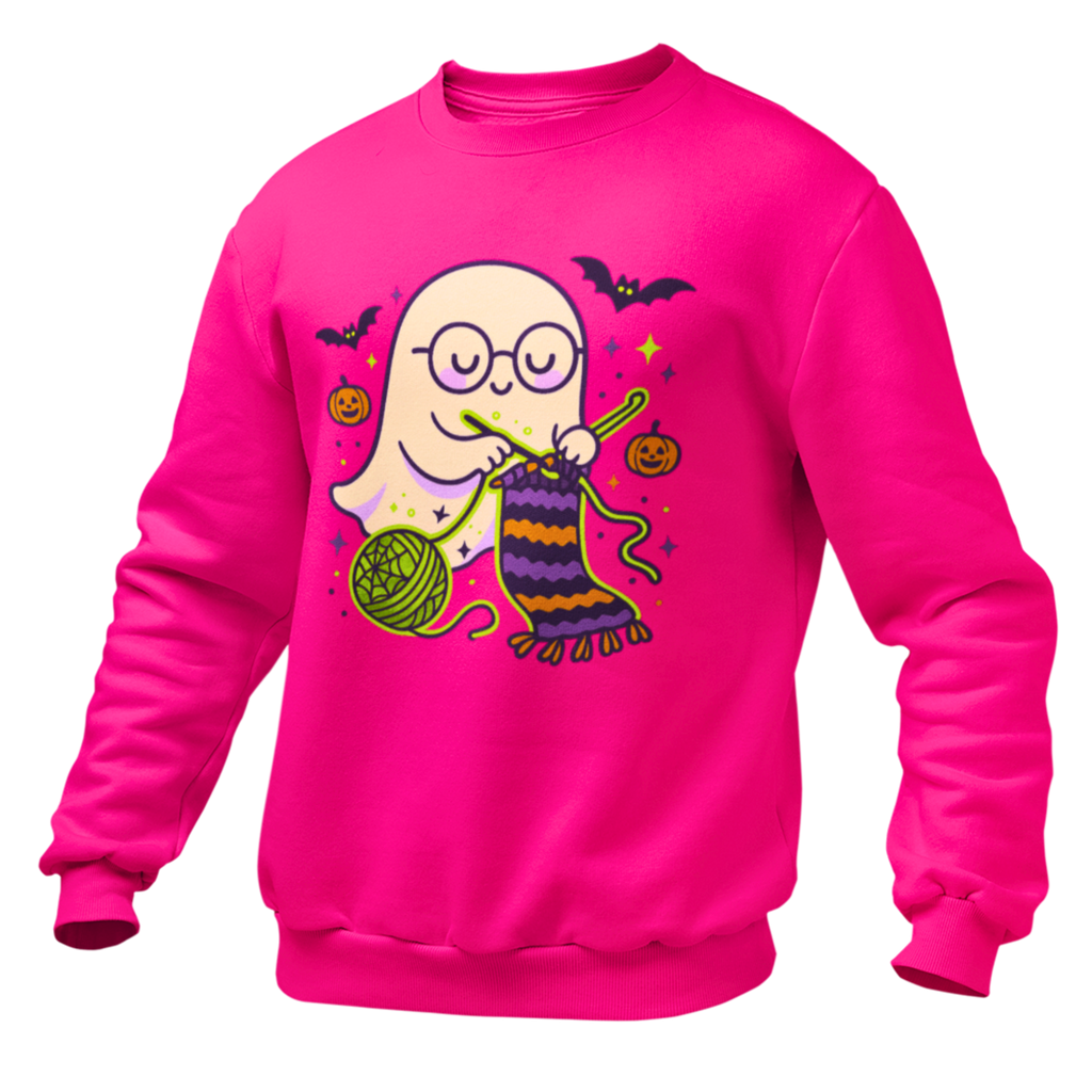 Crocheting Ghost with Halloween Charm Sweatshirt