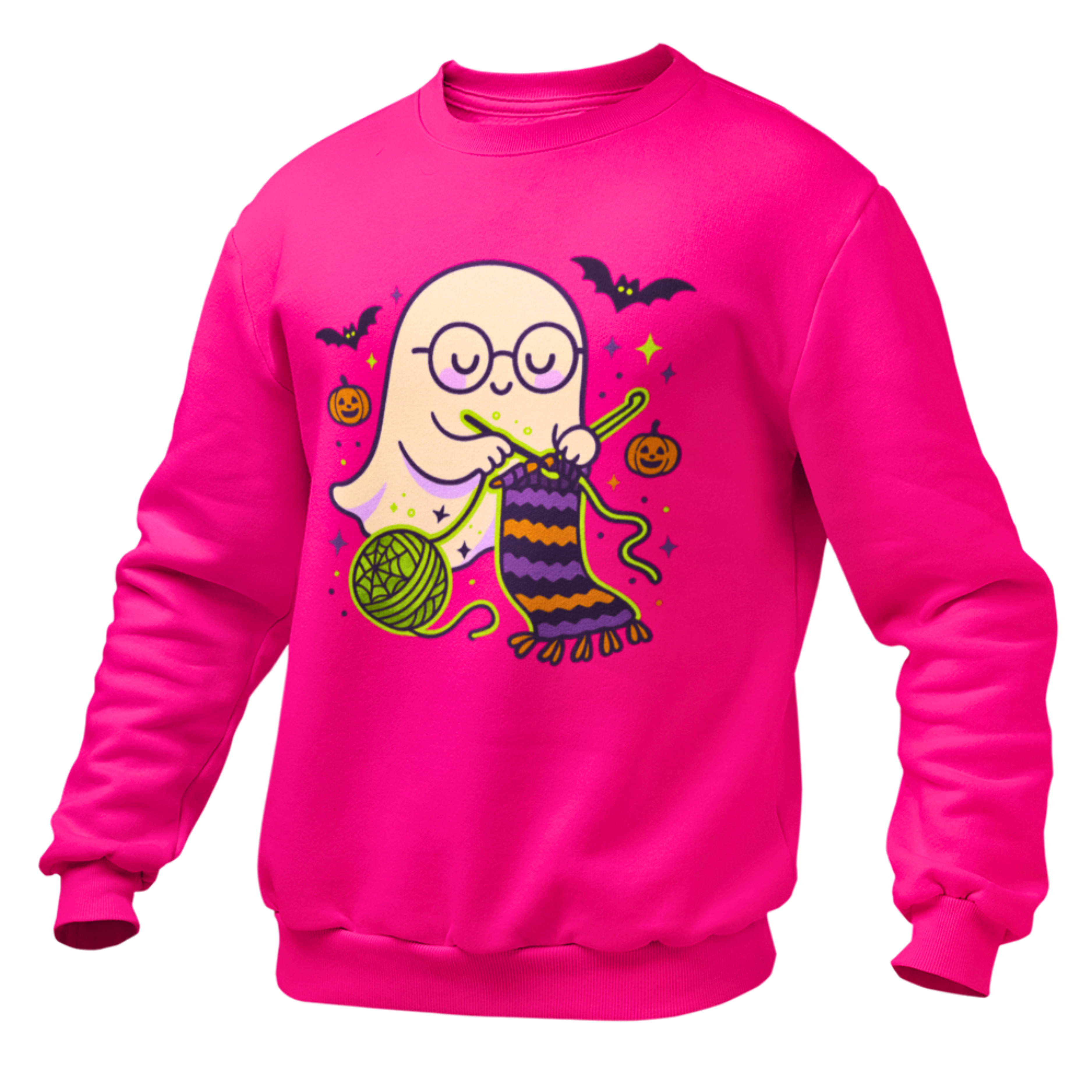 Crocheting Ghost with Halloween Charm Sweatshirt