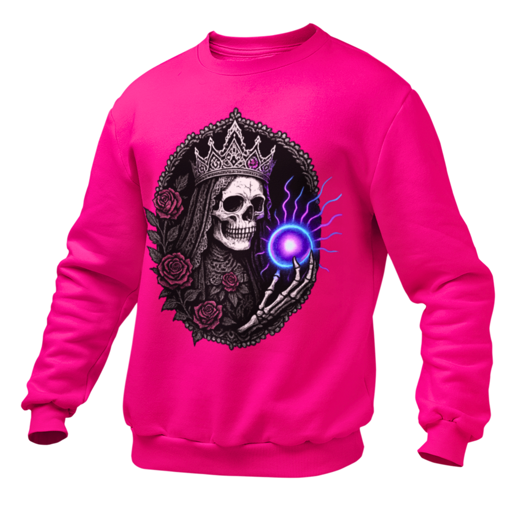 Gothic Skull Queen with Neon Aura